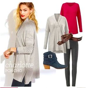 Cabi #3303• Gray Charlotte Poncho Sweater • Large